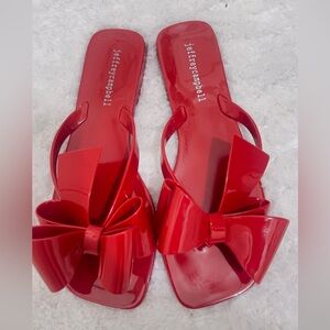 Jeffrey Campbell Bold Red Bow Sandals